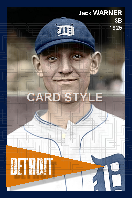 Jack Warner - 1925 Detroit Tigers - choose a size & style