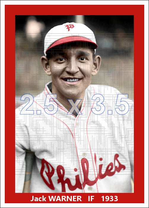 Jack Warner - 1933 Philadelphia Phillies - choose a size & style