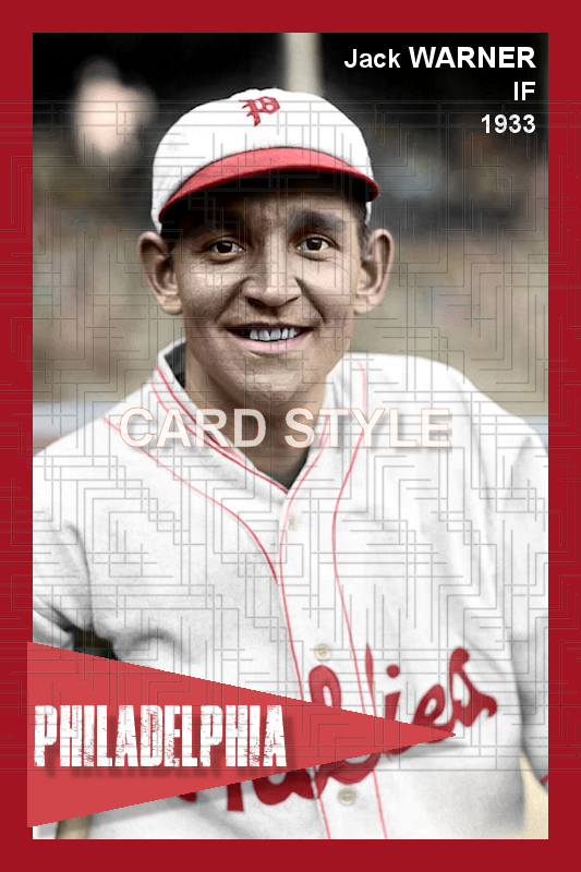 Jack Warner - 1933 Philadelphia Phillies - choose a size & style
