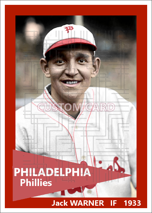 Jack Warner - 1933 Philadelphia Phillies - choose a size & style