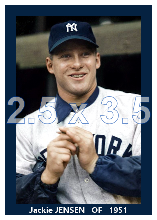 Jackie Jensen - 1951 New York Yankees - choose a size & style