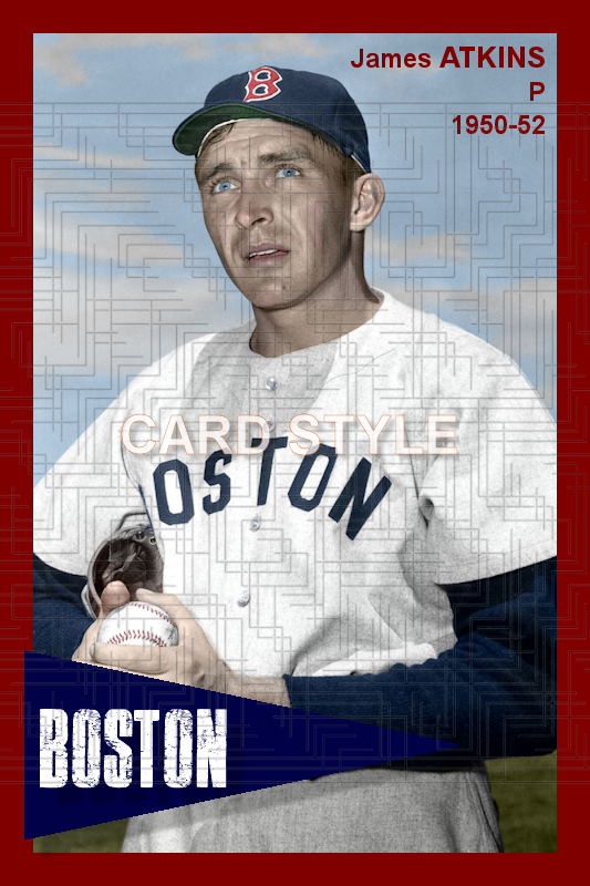 James Atkins - 1950-52 Boston Red Sox - choose a size & style