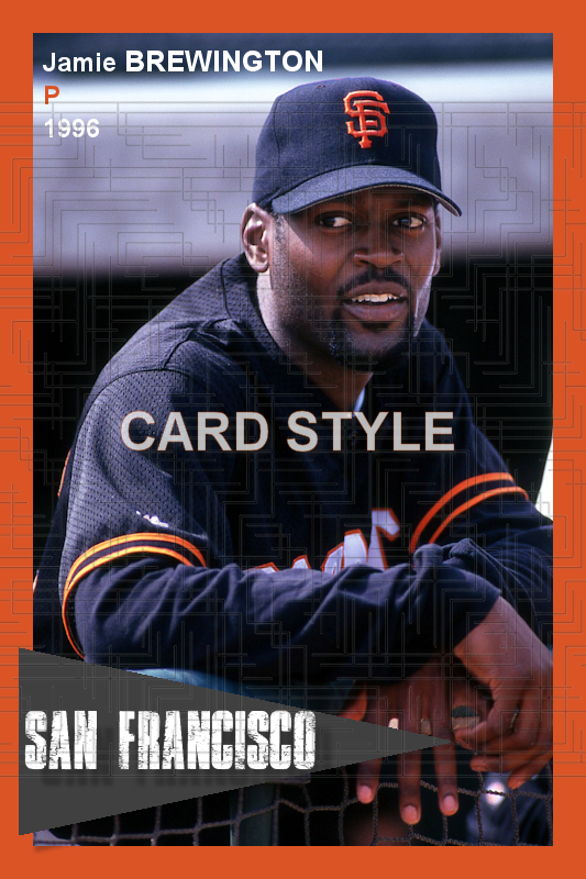 Jamie Brewington - 1996 San Francisco Giants spring training - choose a size & style