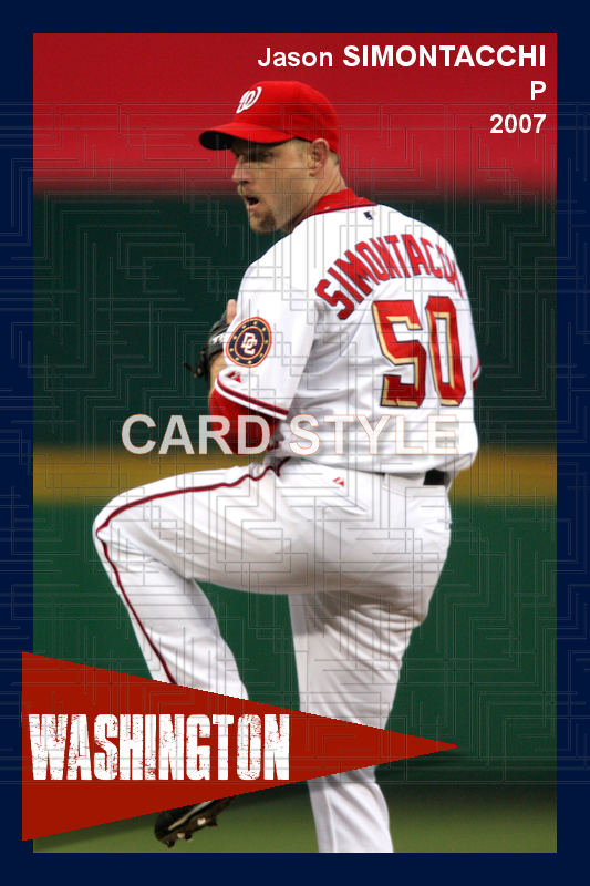 Jason Simontacchi - 2007 Washington Nationals - choose a size & style