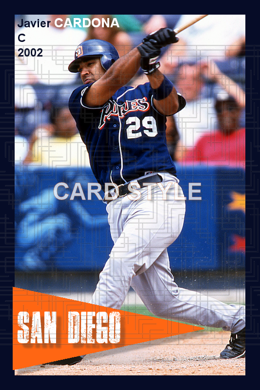 Javier Cardona - 2002 San Diego Padres - choose a size & style