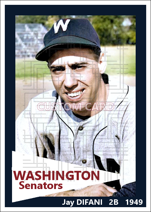 Jay Difani - 1949 Washington Senators - choose a size & style