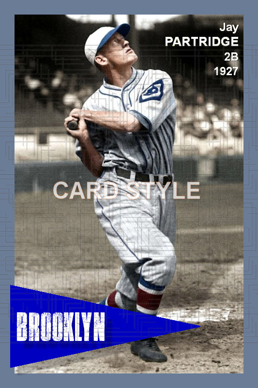 Jay Partridge - 1927 Brooklyn Robins - choose a size & style