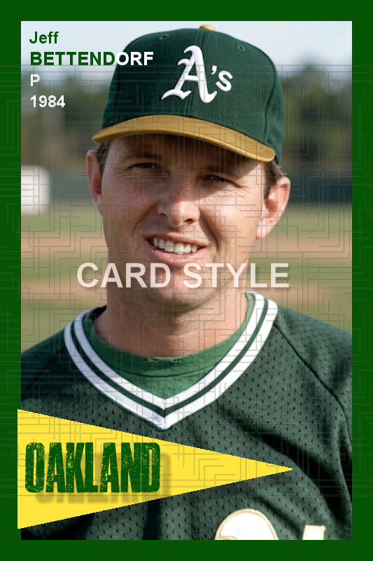 Jeff Bettendorf - 1984 Oakland Athletics - choose a size & style