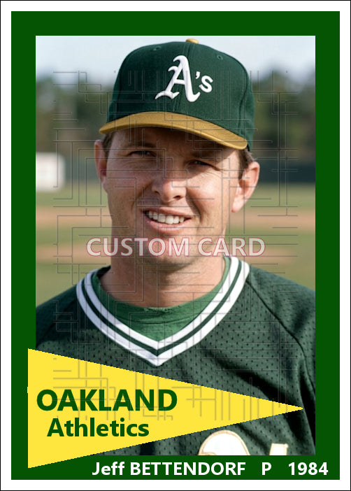 Jeff Bettendorf - 1984 Oakland Athletics - choose a size & style