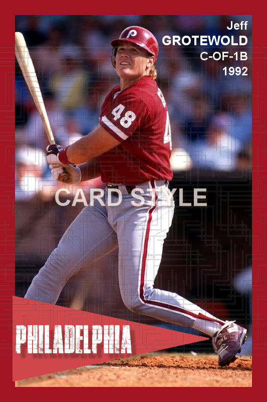 Jeff Grotewold - 1992 Philadelphia Phillies - choose a size & style