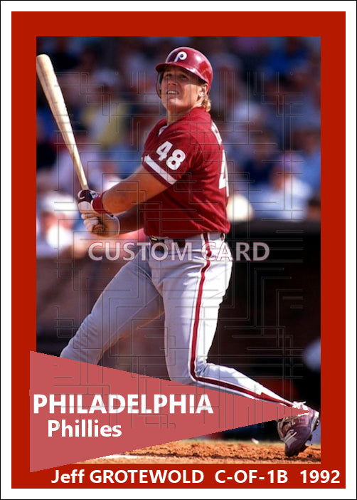 Jeff Grotewold - 1992 Philadelphia Phillies - choose a size & style