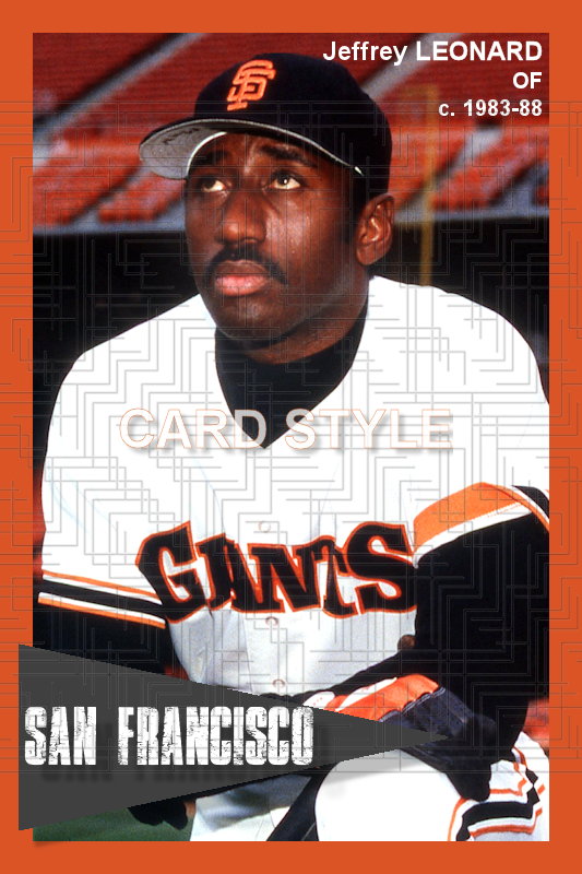Jeffrey Leonard - 1983-88 San Francisco Giants - choose a size & style