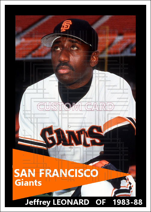 Jeffrey Leonard - 1983-88 San Francisco Giants - choose a size & style