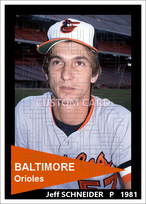 Jeff Schneider - 1981 Baltimore Orioles - choose a size & style
