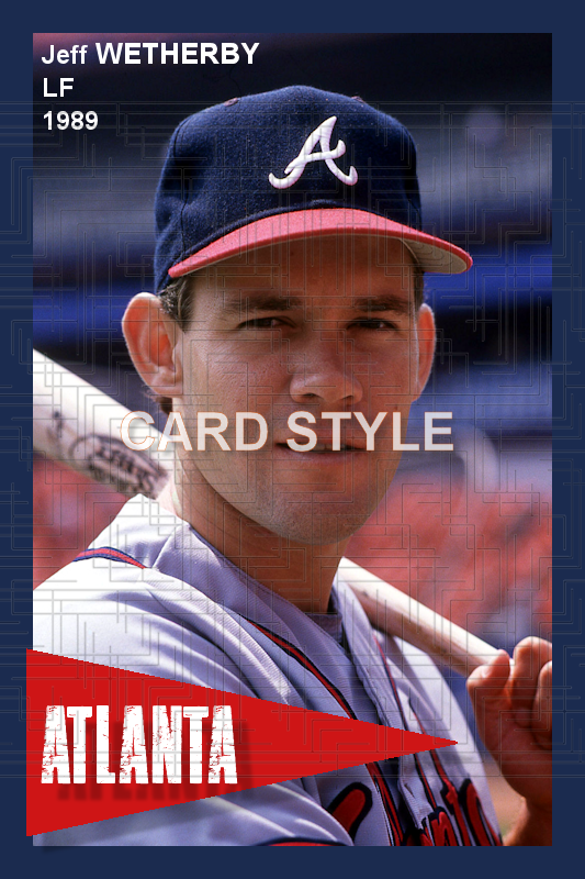 Jeff Wetherby - 1989 Atlanta Braves - choose a size & style