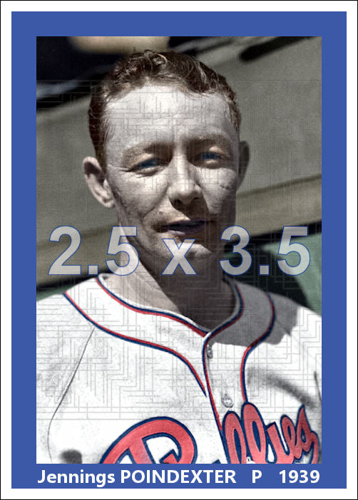 Jennings Poindexter - 1939 Philadelphia Phillies - choose a size & style