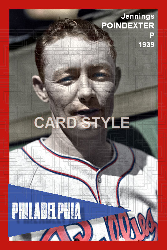 Jennings Poindexter - 1939 Philadelphia Phillies - choose a size & style