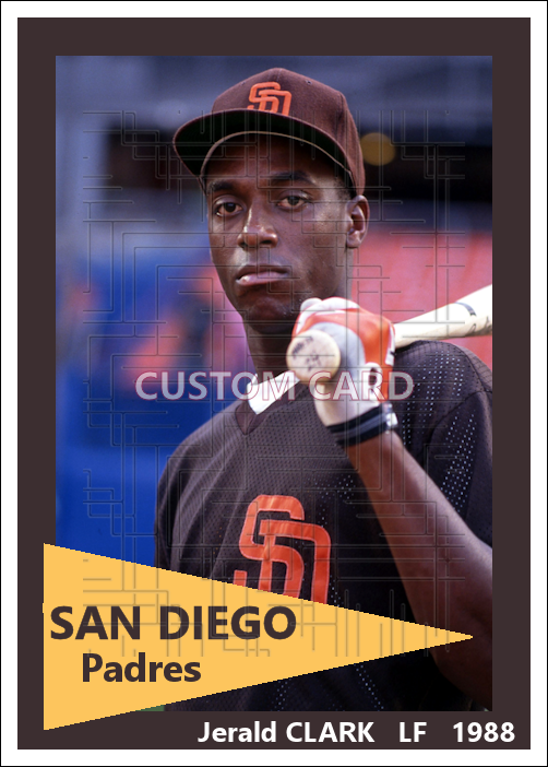 Jerald Clark - 1988 San Diego Padres - choose a size & style