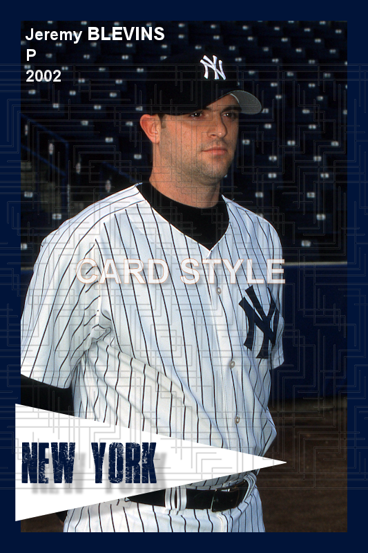 Jeremy Blevins - 2002 New York Yankees - choose a size & style