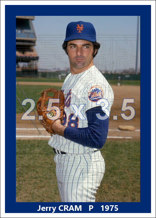 Jerry Cram - 1975 New York Mets - choose a size & style