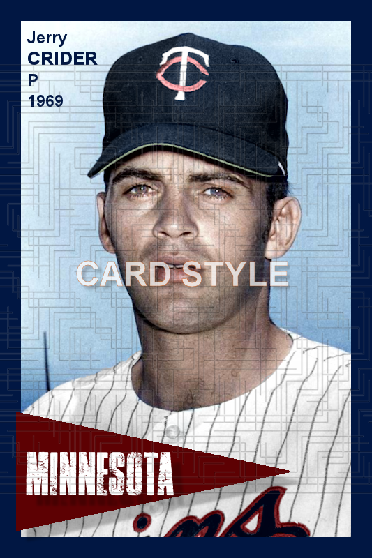 Jerry Crider - 1969 Minnesota Twins - choose a size & style