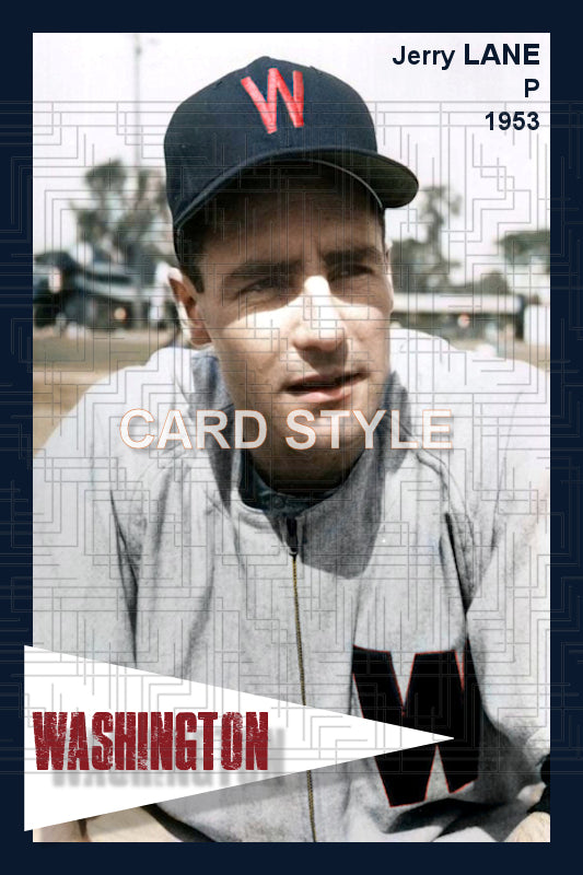 Jerry Lane - 1953 Washington Senators - choose a size & style