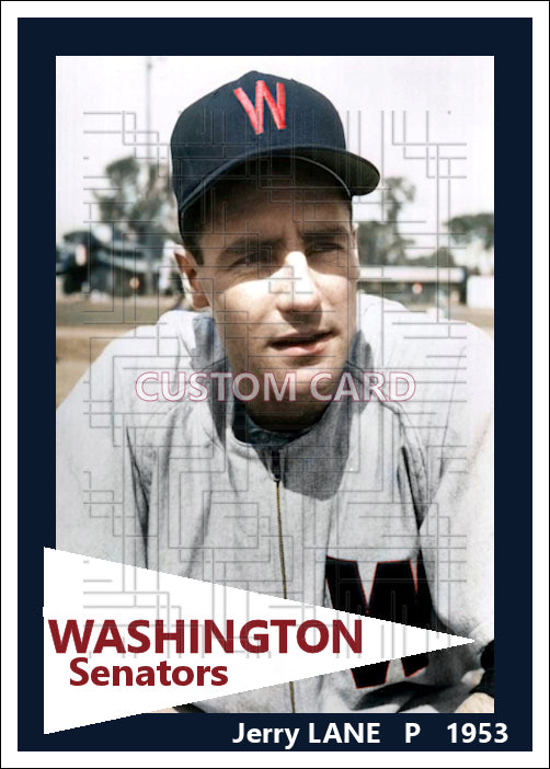 Jerry Lane - 1953 Washington Senators - choose a size & style