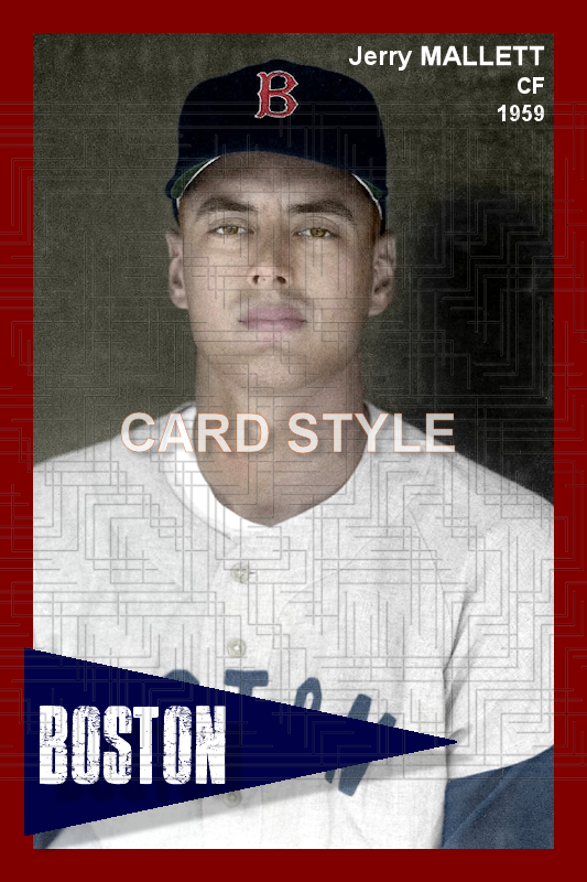 Jerry Mallett - 1959 Boston Red Sox - choose a size & style