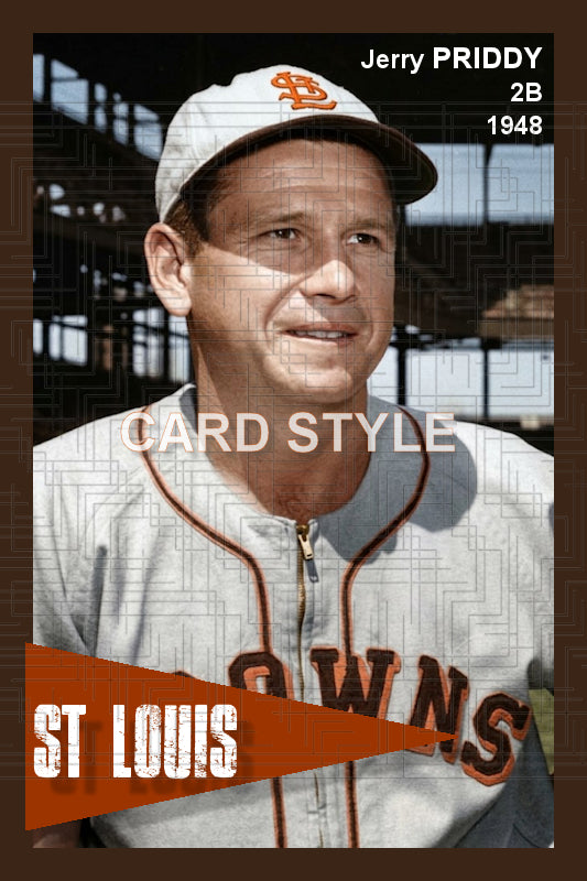 Jerry Priddy - 1948 St. Louis Browns - choose a size & style