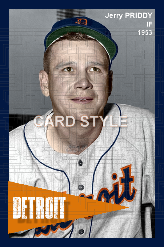 Jerry Priddy - 1953 Detroit Tigers - choose a size & style
