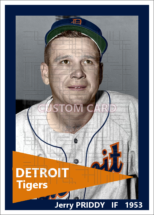 Jerry Priddy - 1953 Detroit Tigers - choose a size & style
