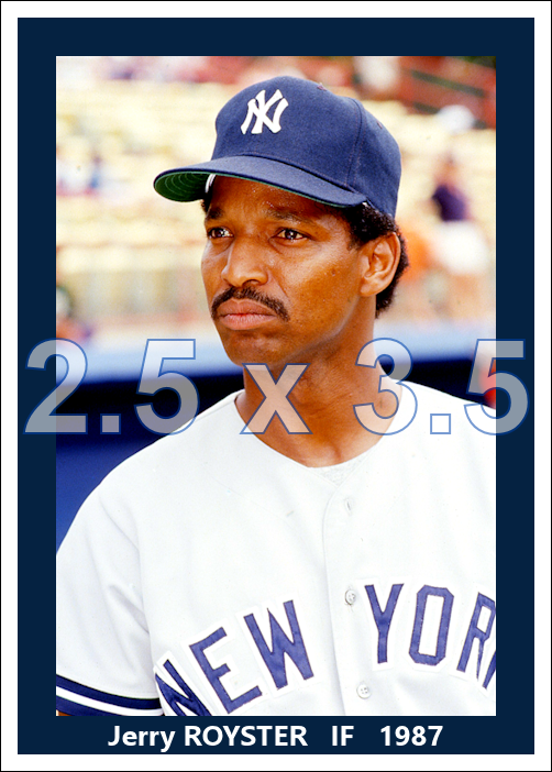 Jerry Royster - 1987 New York Yankees - choose a size & style