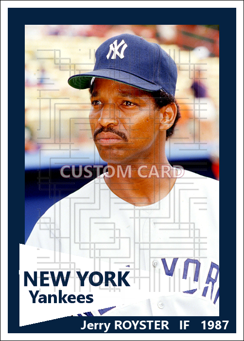 Jerry Royster - 1987 New York Yankees - choose a size & style