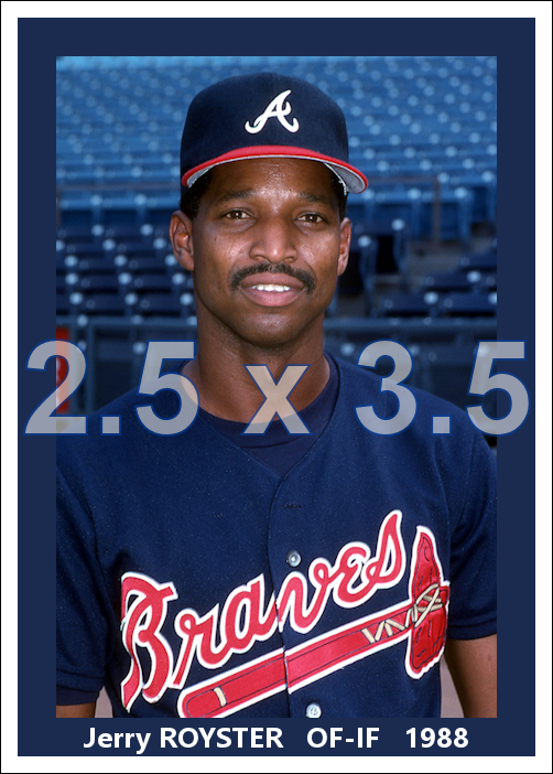Jerry Royster - 1988 Atlanta Braves - choose a size & style