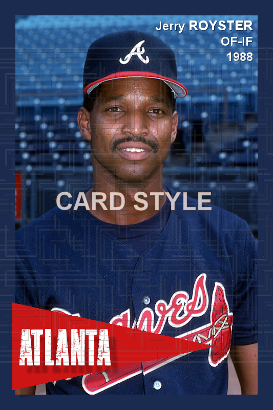 Jerry Royster - 1988 Atlanta Braves - choose a size & style