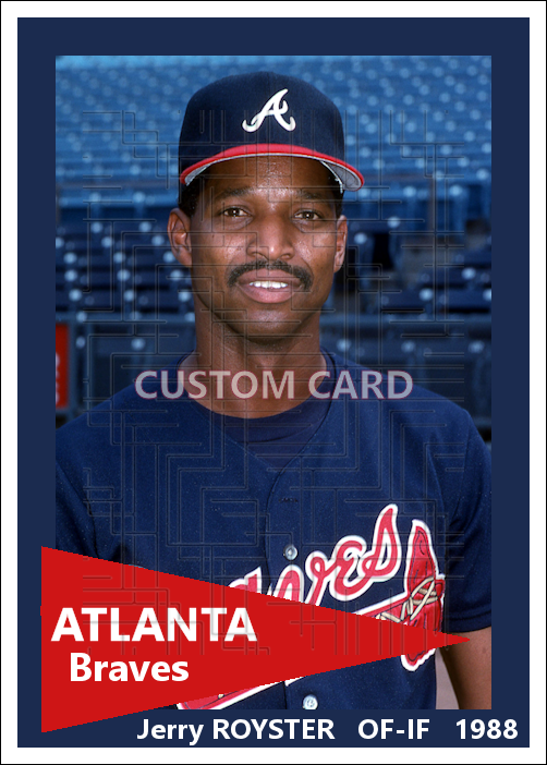 Jerry Royster - 1988 Atlanta Braves - choose a size & style