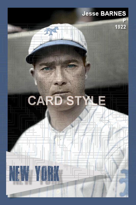 Jesse Barnes - 1922 New York Giants - choose a size & style