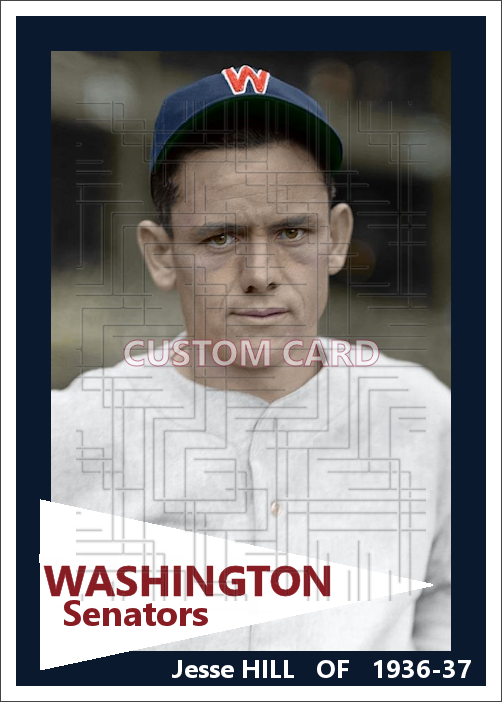 Jesse Hill - 1936-37 Washington Senators - choose a size & style
