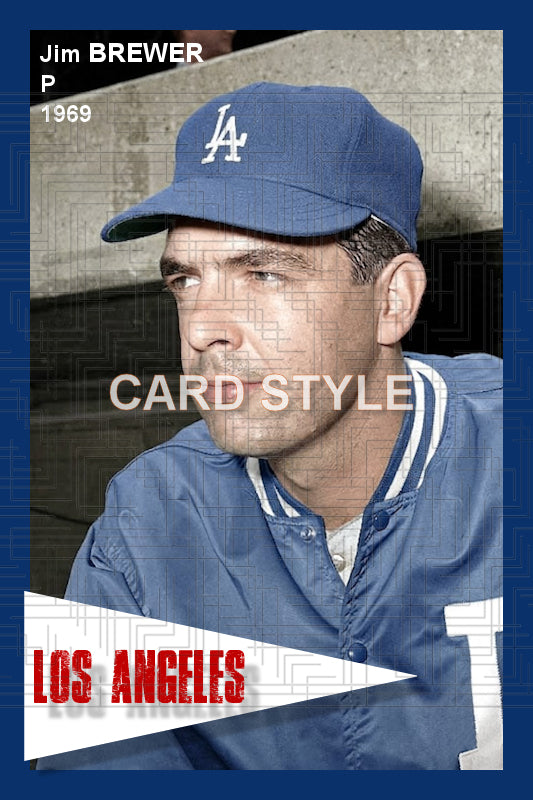 Jim Brewer - 1969 Los Angeles Dodgers - choose a size & style