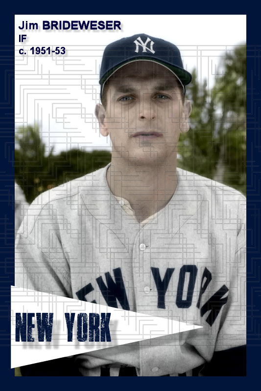 Jim Brideweser - 1951-53 New York Yankees - choose a size & style
