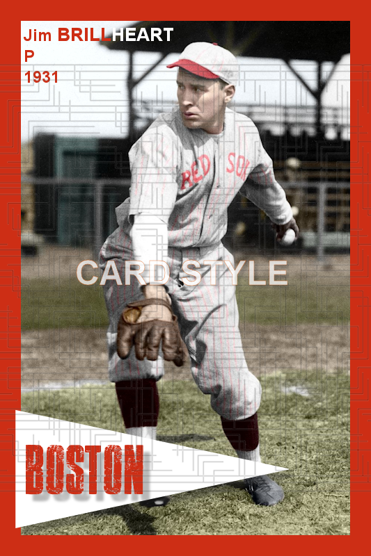 Jim Brillheart - 1931 Boston Red Sox - choose a size & style