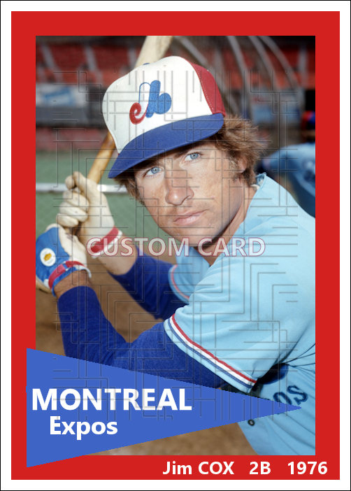 Jim Cox - 1976 Montreal Expos - choose a size & style