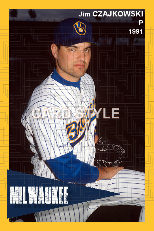 Jim Czajkowski - 1991 Milwaukee Brewers - choose a size & style