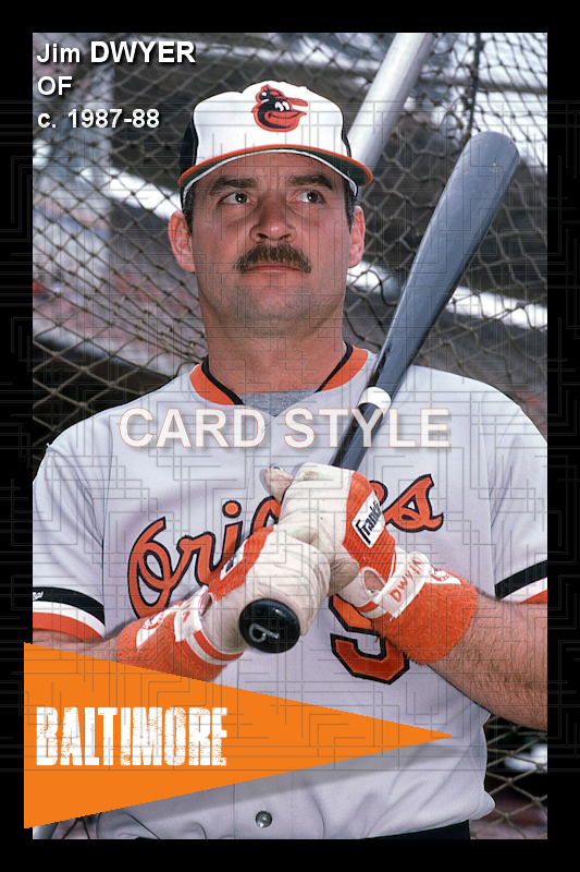Jim Dwyer - 1987-88 Baltimore Orioles - choose a size & style