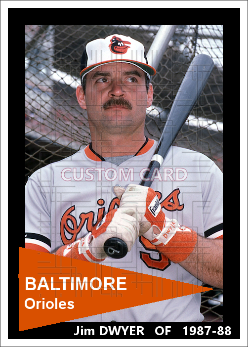 Jim Dwyer - 1987-88 Baltimore Orioles - choose a size & style