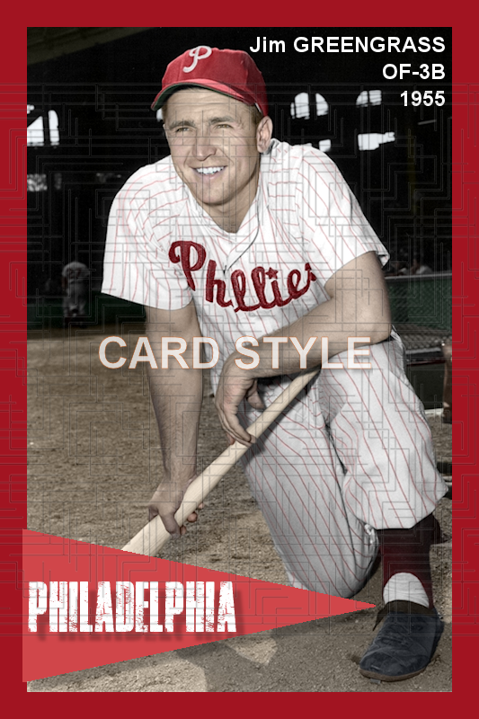 Jim Greengrass - 1955 Philadelphia Phillies - choose a size & style