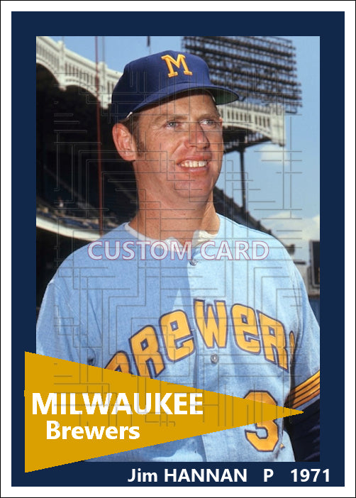 Jim Hannan - 1971 Milwaukee Brewers - choose a size & style