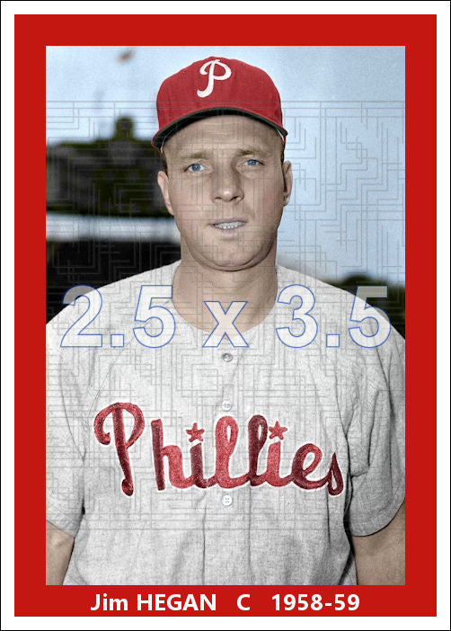Jim Hegan - 1958-59 Philadelphia Phillies - choose a size & style