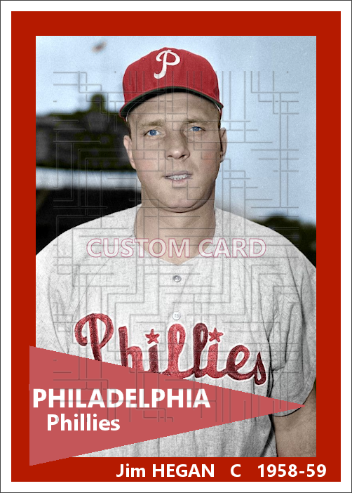 Jim Hegan - 1958-59 Philadelphia Phillies - choose a size & style