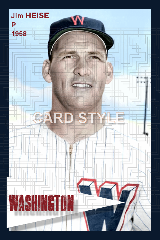 Jim Heise - 1958 Washington Senators - choose a size & style